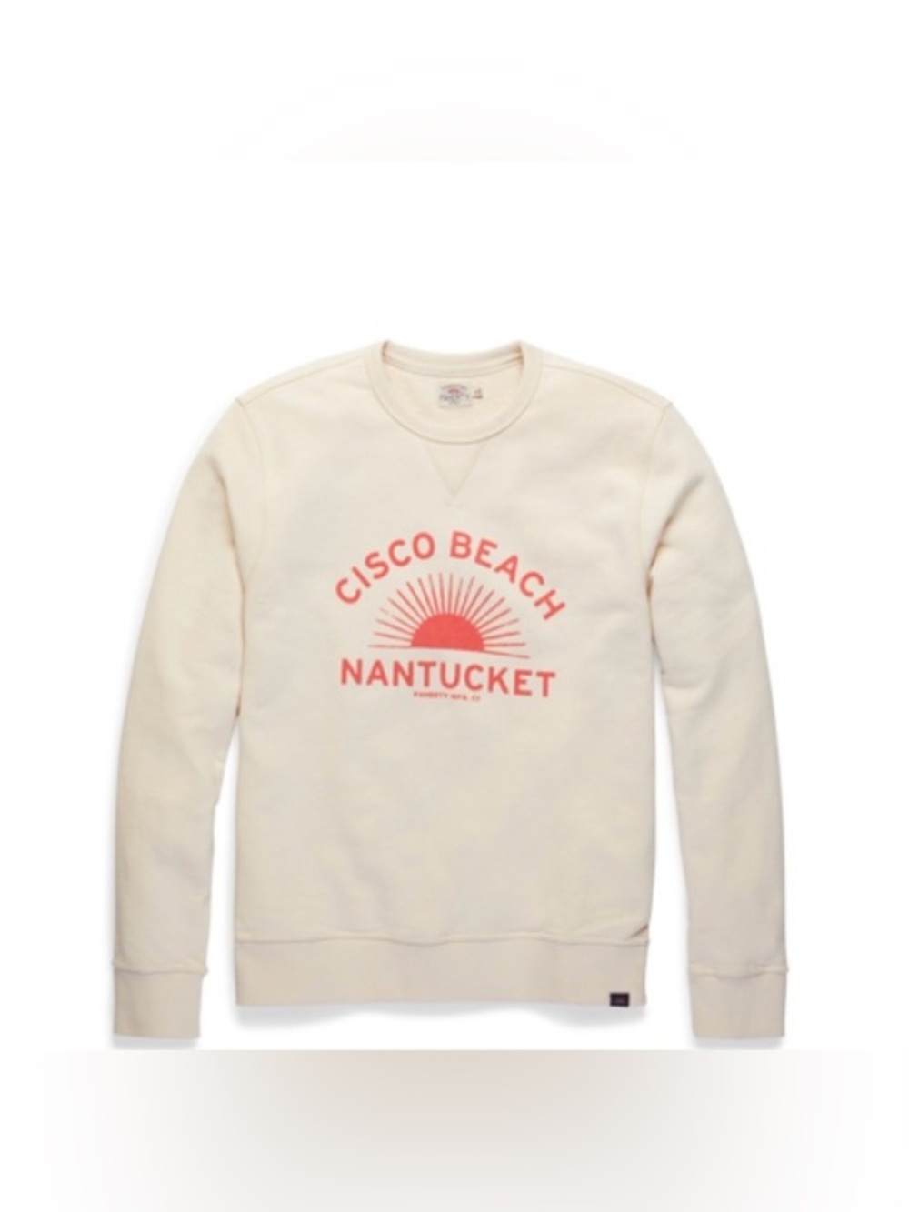 Faherty Cisco Beach Nantucket Graphic Sweatshirt Cream Size S Preppy Cotton